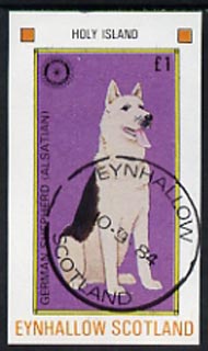 Eynhallow 1984 Rotary - Dogs Â£1 imperf souvenir sheet (German Shepherd) cto used