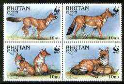Bhutan 1997 WWF Endangered Animals (Dhole) unmounted mint set of 4 values SG 1181-84