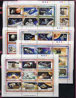 Sierra Leone 1989 History of Space Exploration complete set of 54 (6 sheetlets of 9) unmounted mint SG 1248-1301