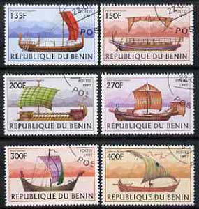 Benin 1997 Early Sailing Ships complete set of 6 values cto used, SG 1666-71*