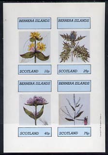 Bernera 1981 Flowers #02 imperf,set of 4 values (10p to 75p) unmounted mint 