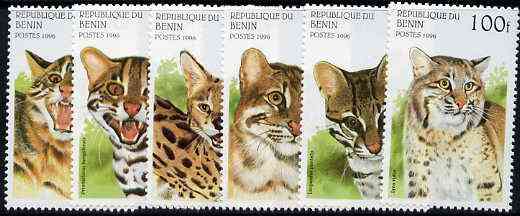 Benin 1996 Wild Cats complete set of 6 unmounted mint, SG 1389-94