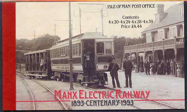 Booklet - Isle of Man 1993 Centenary of Manx Electric Railway Â£4.44 booklet complete and very fine, SG SB34