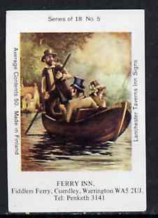 Match Box Labels - Ferry Inn (No.5 from a series of 18 Pub signs) very fine unused condition (Lanchester Taverns)
