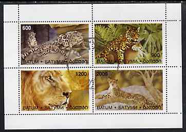 Batum 1997 Big Cats perf sheetlet containing complete set of 4 values cto used