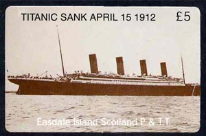Telephone Card - Easdale Titanic #07 Â£5 (collector's) card (brown & white from a limited edition of 1200)
