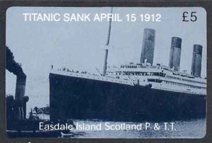 Telephone Card - Easdale Titanic #11 Â£5 (collector's) card (blue & white from a limited edition of 1200)