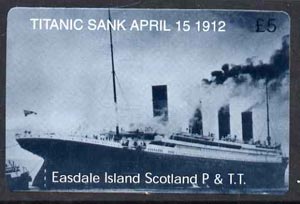 Telephone Card - Easdale Titanic #14 Â£5 (collector's) card (blue & white from a limited edition of 1200)