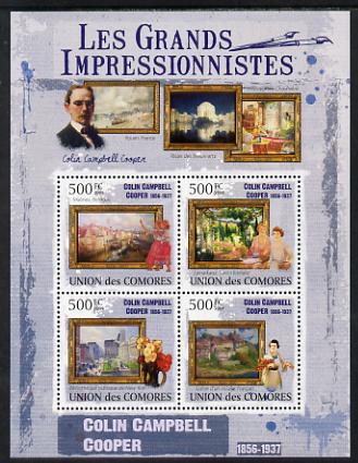 Comoro Islands 2009 The Impressionists - Colin Campbell Cooper perf sheetlet containing 4 values unmounted mint