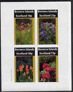 Bernera 1982 Flowers #09 imperf,set of 4 values (10p to 75p) unmounted mint