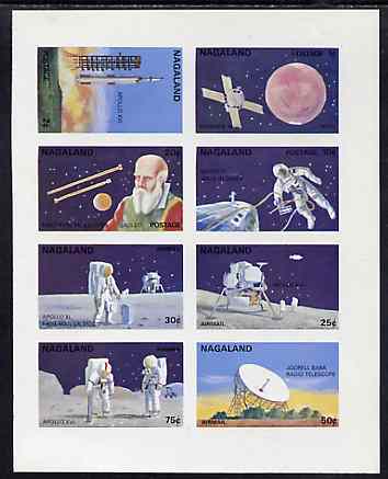 Nagaland 1972 Space complete imperf set of 8 unmounted mint
