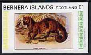Bernera 1982 Common Palm Civet imperf souvenir sheet (Â£1 value) unmounted mint