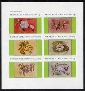 Bernera 1982 Flowers #13 (Camellia, Honeysuckle, etc) imperf,set of 6 values (10p to 75p) unmounted mint