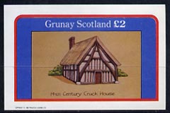 Grunay 1982 Architecture (14th Cent Cruck House) imperf deluxe sheet (Â£2 value) unmounted mint