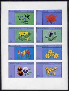 Bernera 1982 Flowers #14 (Primrose, Daffodill, Pansies, etc) imperf,set of 8 values (15p to 60p) unmounted mint