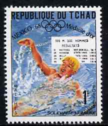 Chad 1969 Swimming (R Matthes) 1f from World Solidarity (Olympic Gold Medal Winners) set of 24, SG 257*