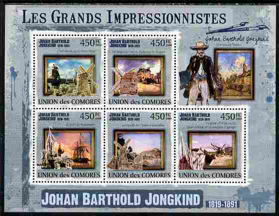 Comoro Islands 2009 The Impressionists - Johan Barthold Jongkind perf souvenir sheet unmounted mint
