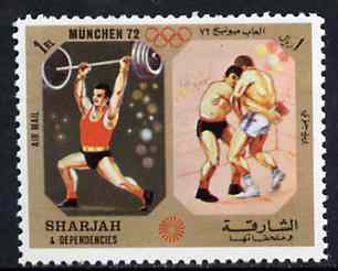 Sharjah 1972 Weightlifting & Wrestling (1R) from Olympic Sports perf set of 10 unmounted mint, Mi 949