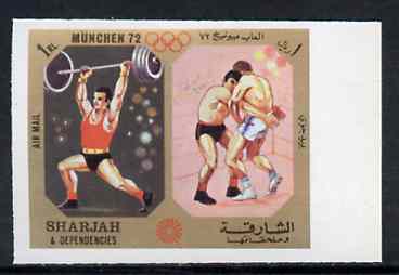 Sharjah 1972 Weightlifting & Wrestling (1R) from Olympic Sports imperf set of 10 unmounted mint, Mi 949B