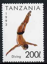 Tanzania 1993 Diving 200s from Summer Sports set of 7, SG 1511, Mi 1472 unmounted mint