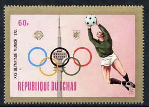 Chad 1972 Football 60f from Munich Olympic Games (Gold Frames with Olympic Rings as central design) set unmounted mint*