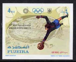 Fujeira 1971 Football 4r from Munich Olympic Games imperf set of 5 unmounted mint, Mi 752B*
