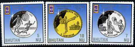 Bhutan 1996 Atlanta Olympic Games (Medals) perf set of 3 unmounted mint SG 1101-3
