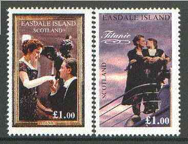 Easdale 1998 Scenes from the Film 'Titanic' set of 2 x Â£1 values unmounted mint*