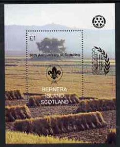 Bernera 1997 Trees perf souvenir sheet (Â£1 value) opt'd for 'Pacific 97' with Scout opt on stamp & Rotary opt in margin (in black) from a limited printing unmounted mint