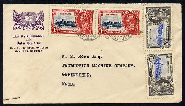 Bermuda 1936 cover to USA bearing Silver Jubilee 2 x 1d & 2 x 1.5d.....