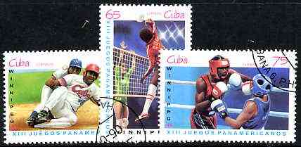 Cuba 1999 PanAmerican Games set of 3 (Boxing, Volley ball & Baseball) fine cto used