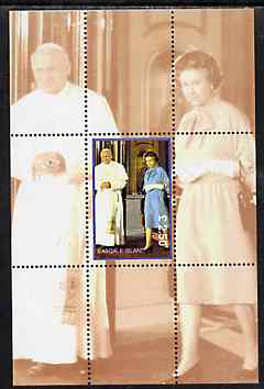 Easdale 1998 Queen Elizabeth with the Pope, Â£2.50 perf souvenir sheet unmounted mint