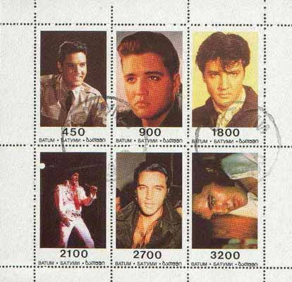 Batum 1996 Elvis Presley perf sheetlet containing set of 6 values cto used