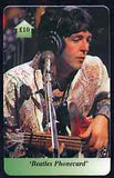 Telephone Card - Beatles £10 phone card #04 showing Paul playing Guitar