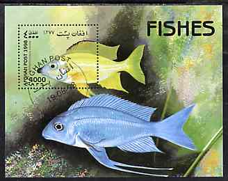 Afghanistan 1998 Fish perf m/sheet fine cto used