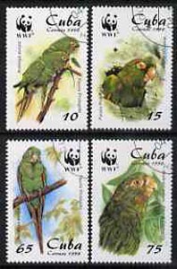 Cuba 1998 WWF - Parrots complete perf set of 4 values, cto used*