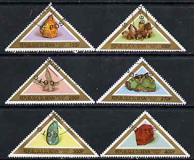 Benin 1998 Minerals complete perf set of 6 triangulars very fine cto used*
