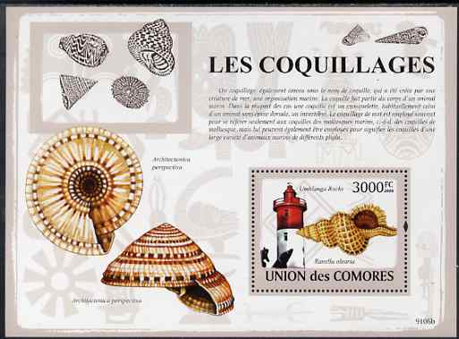 Comoro Islands 2009 Lighthouses & Shells perf m/sheet unmounted mint