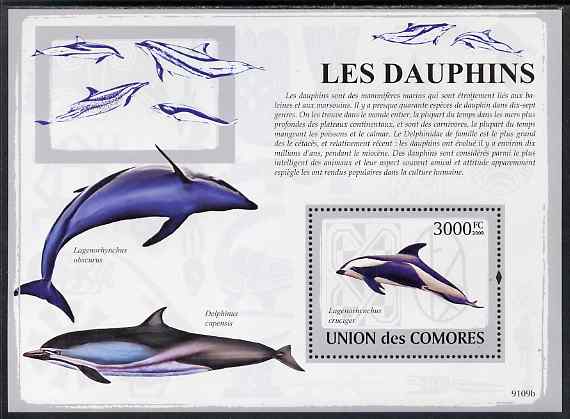 Comoro Islands 2009 Dolphins perf m/sheet unmounted mint