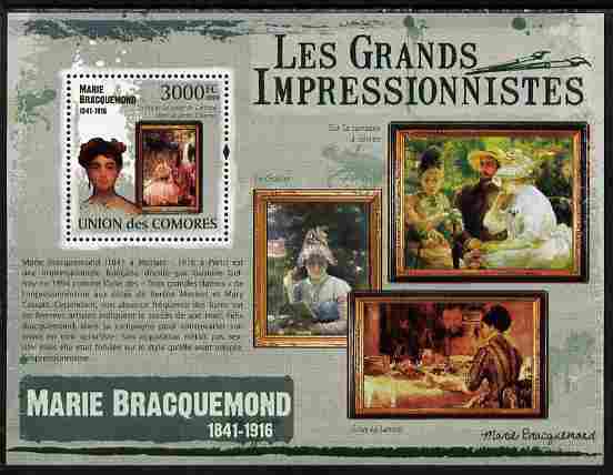 Comoro Islands 2009 The Impressionists - Marie Bracquemond perf souvenir sheet unmounted mint
