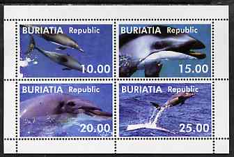 Buriatia Republic 1998 Whales perf sheetlet containing complete set of 4 unmounted mint