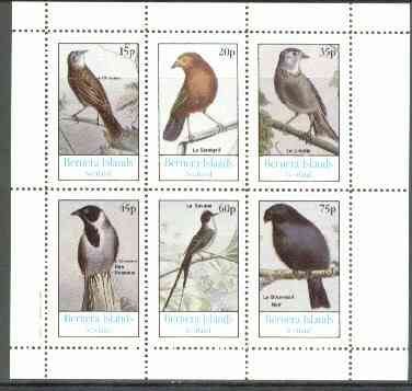 Bernera 1982 Birds #16 (Names in French #01) perf,set of 6 values (15p & 75p) unmounted mint