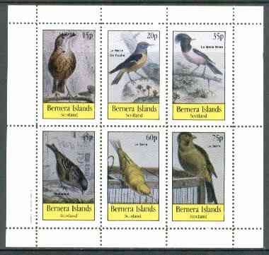 Bernera 1982 Birds #17 (Names in French #02) perf,set of 6 values (15p & 75p) unmounted mint