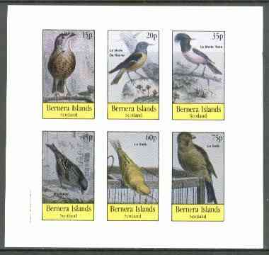 Bernera 1982 Birds #17 (Names in French #02) imperf,set of 6 values (15p & 75p) unmounted mint 