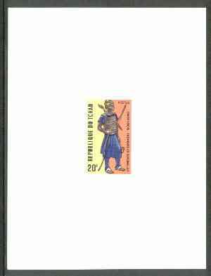 Chad 1972 Chad Warriors 20f (Moudang Archer) die proof in issued colours on art paper unmounted mint