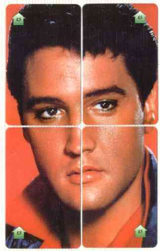 Telephone Card - Elvis Presley set of 4 phone cards (£5) forming a composite vertical picture, Limited edition of just 500 sets