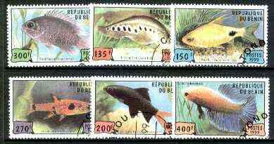 Benin 1999 Fish complete perf set of 6 values cto used*