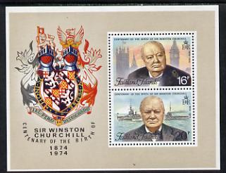 Falkland Islands 1974 Birth Centenary of Sir Winston Churchill m/sheet U/M (SG MS 306)