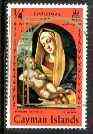 Cayman Islands 1969 Christmas 1/4c (Virgin & Child by Vivarini with orange-red frame) unmounted mint with superb 4.5mm shift of gold to right (SG 253var)