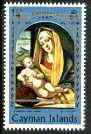 Cayman Islands 1969 Christmas 1/4c (Virgin & Child by Vivarini with blue frame) unmounted mint with fine 2.5mm upward shift of gold (SG 256var)